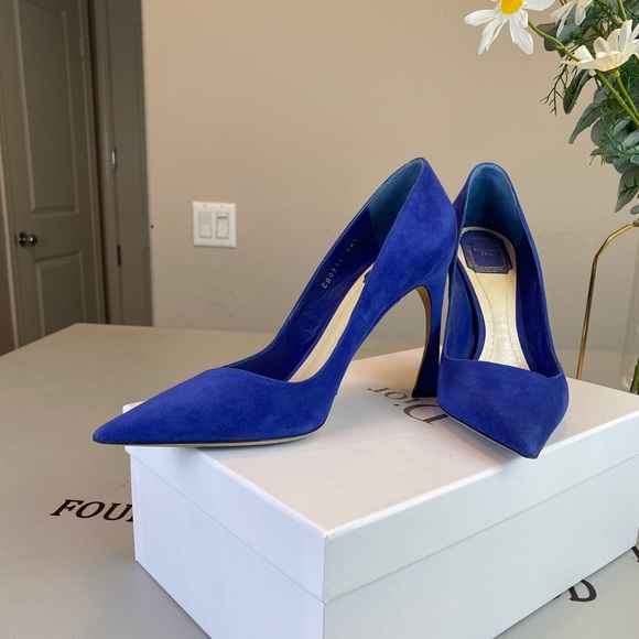Dior | Shoes | Christian Dior Blue Velvet High Heels Pumps | Poshmark